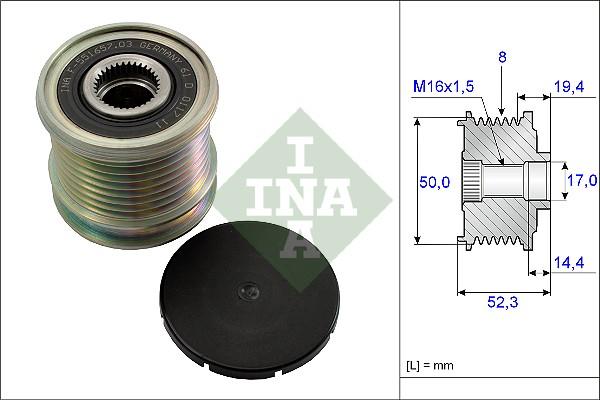 INA 535 0111 10 - Kasnak, alternator, sərbəst dönərli mufta furqanavto.az