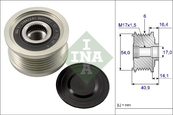 INA 535 0112 10 - Kasnak, alternator, sərbəst dönərli mufta furqanavto.az