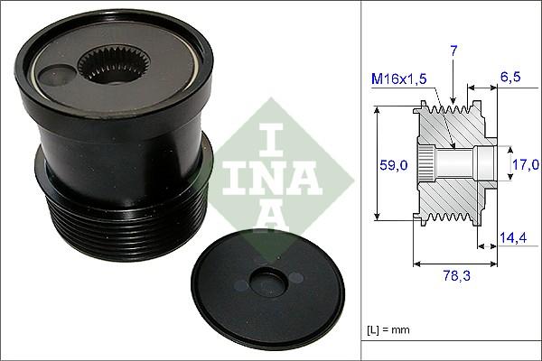 INA 535 0120 10 - Kasnak, alternator, sərbəst dönərli mufta furqanavto.az