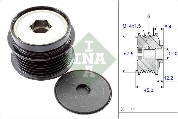 INA 535 0174 10 - Kasnak, alternator, sərbəst dönərli mufta furqanavto.az