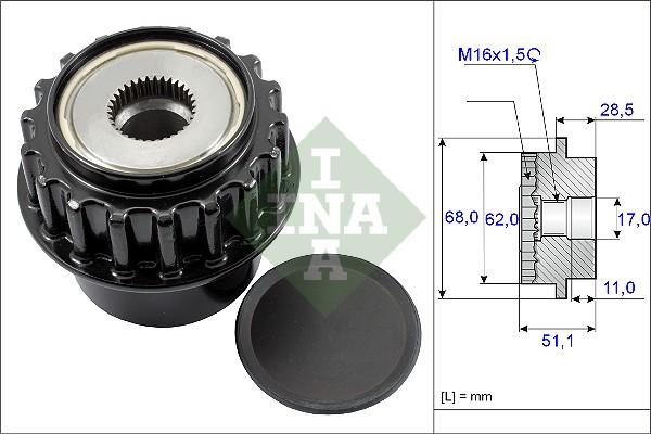 INA 535 0175 10 - Kasnak, alternator, sərbəst dönərli mufta furqanavto.az