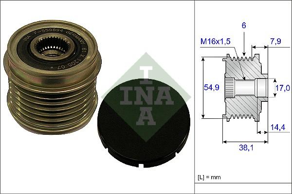 INA 535 0176 10 - Kasnak, alternator, sərbəst dönərli mufta furqanavto.az