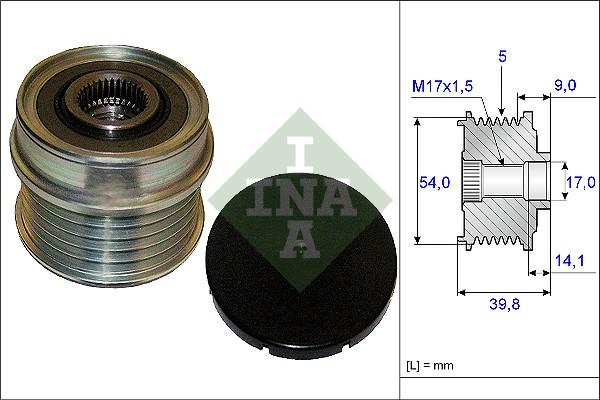 INA 535 0171 10 - Kasnak, alternator, sərbəst dönərli mufta furqanavto.az