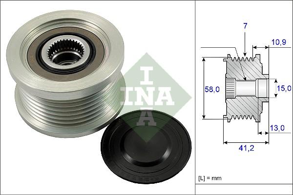 INA 535 0173 10 - Kasnak, alternator, sərbəst dönərli mufta furqanavto.az