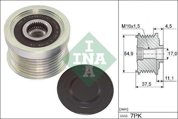 INA 535 0349 10 - Kasnak, alternator, sərbəst dönərli mufta furqanavto.az