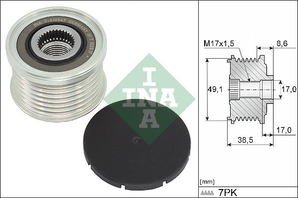 INA 535 0344 10 - Kasnak, alternator, sərbəst dönərli mufta furqanavto.az