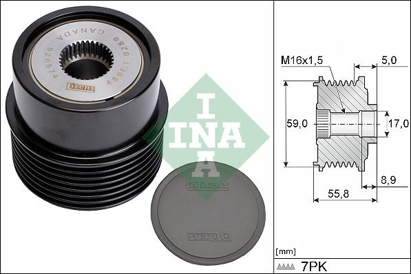 INA 535 0354 10 - Kasnak, alternator, sərbəst dönərli mufta furqanavto.az