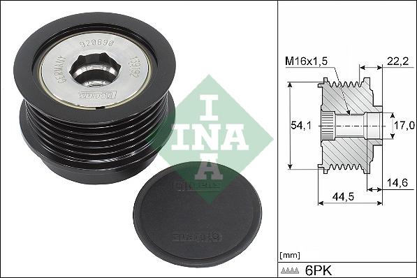 INA 535 0352 10 - Kasnak, alternator, sərbəst dönərli mufta furqanavto.az