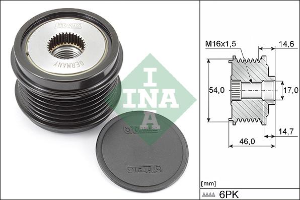 INA 535 0308 10 - Kasnak, alternator, sərbəst dönərli mufta furqanavto.az