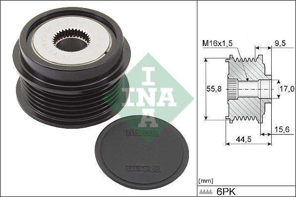 INA 535 0319 10 - Kasnak, alternator, sərbəst dönərli mufta furqanavto.az