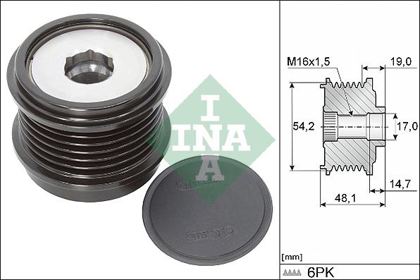 INA 535 0310 10 - Kasnak, alternator, sərbəst dönərli mufta furqanavto.az