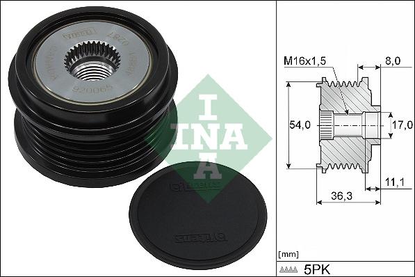 INA 535 0333 10 - Kasnak, alternator, sərbəst dönərli mufta furqanavto.az