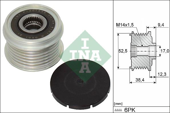 INA 535 0329 10 - Kasnak, alternator, sərbəst dönərli mufta furqanavto.az