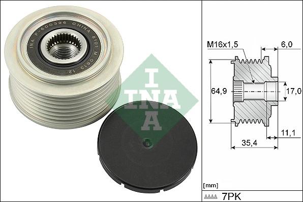 INA 535 0294 10 - Kasnak, alternator, sərbəst dönərli mufta furqanavto.az