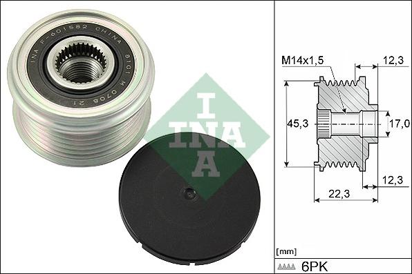 INA 535 0291 10 - Kasnak, alternator, sərbəst dönərli mufta furqanavto.az