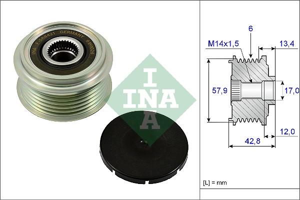 INA 535 0240 10 - Kasnak, alternator, sərbəst dönərli mufta furqanavto.az