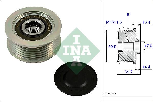 INA 535 0241 10 - Kasnak, alternator, sərbəst dönərli mufta furqanavto.az