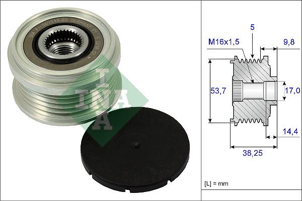 INA 535 0242 10 - Kasnak, alternator, sərbəst dönərli mufta furqanavto.az