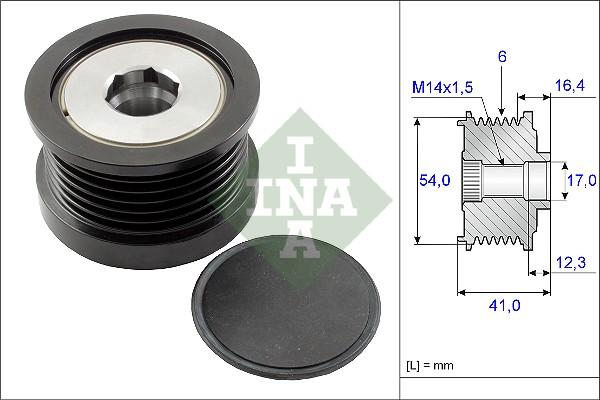 INA 535 0259 10 - Kasnak, alternator, sərbəst dönərli mufta furqanavto.az