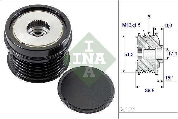 INA 535 0252 10 - Kasnak, alternator, sərbəst dönərli mufta furqanavto.az