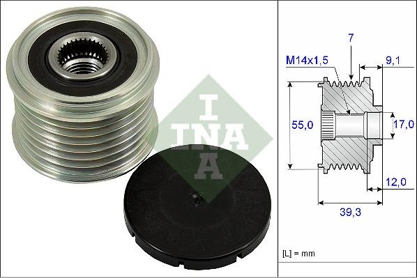 INA 535 0260 10 - Kasnak, alternator, sərbəst dönərli mufta furqanavto.az