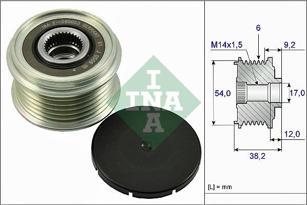 INA 535 0263 10 - Kasnak, alternator, sərbəst dönərli mufta furqanavto.az