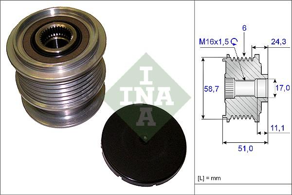 INA 535 0200 10 - Kasnak, alternator, sərbəst dönərli mufta furqanavto.az