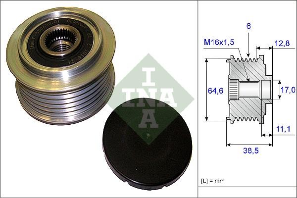 INA 535 0201 10 - Kasnak, alternator, sərbəst dönərli mufta furqanavto.az