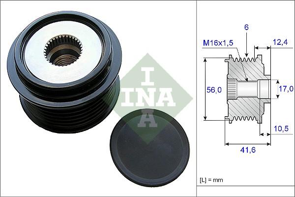 INA 535 0210 10 - Kasnak, alternator, sərbəst dönərli mufta furqanavto.az