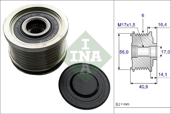 INA 535 0213 10 - Kasnak, alternator, sərbəst dönərli mufta furqanavto.az