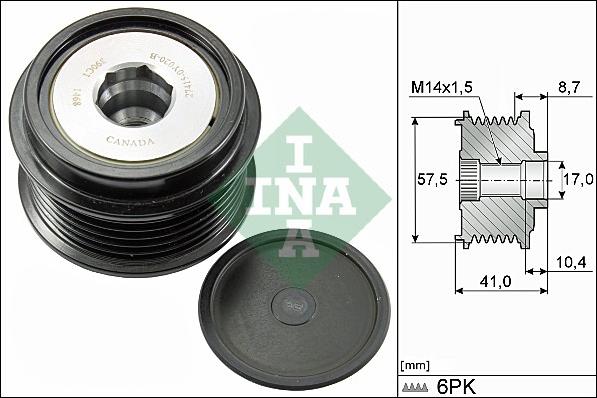 INA 535 0282 10 - Kasnak, alternator, sərbəst dönərli mufta furqanavto.az