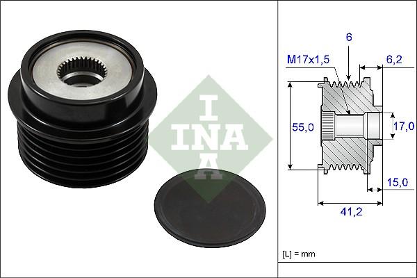 INA 535 0231 10 - Kasnak, alternator, sərbəst dönərli mufta furqanavto.az