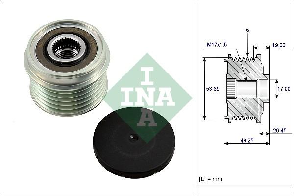 INA 535 0233 10 - Kasnak, alternator, sərbəst dönərli mufta furqanavto.az