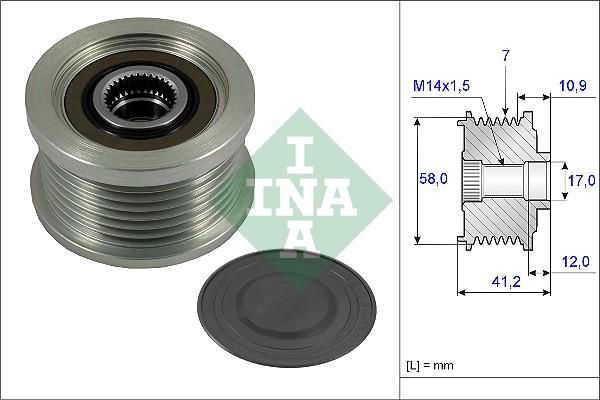 INA 535 0232 10 - Kasnak, alternator, sərbəst dönərli mufta furqanavto.az