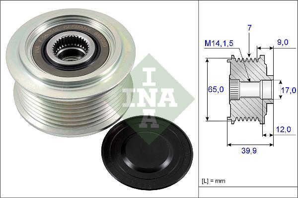 INA 535 0229 10 - Kasnak, alternator, sərbəst dönərli mufta furqanavto.az