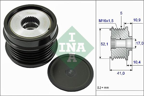 INA 535 0272 10 - Kasnak, alternator, sərbəst dönərli mufta furqanavto.az