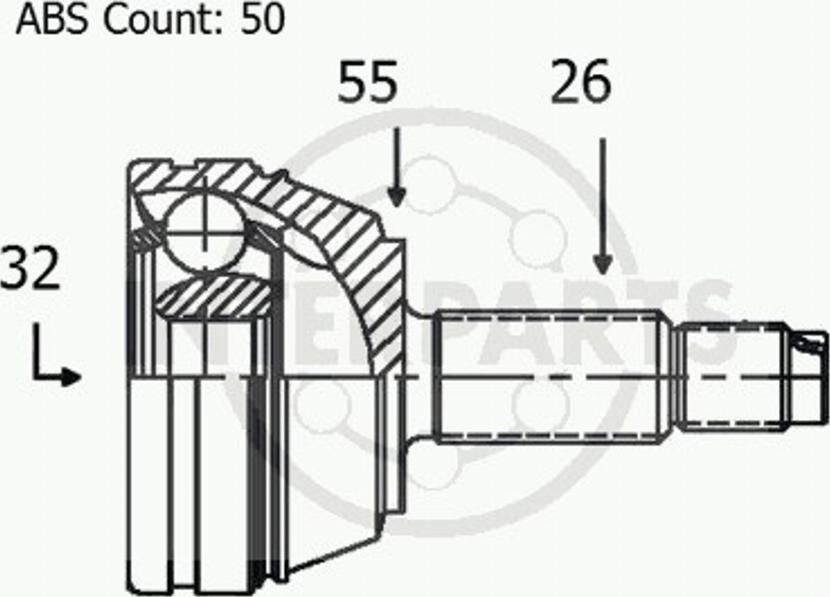 InterParts OJ-0841 - Birləşmə dəsti, ötürücü val furqanavto.az