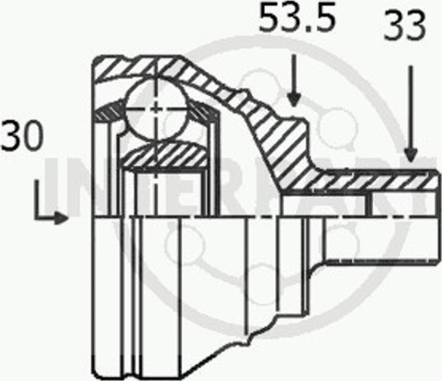 InterParts OJ1604 - Birləşmə dəsti, ötürücü val furqanavto.az