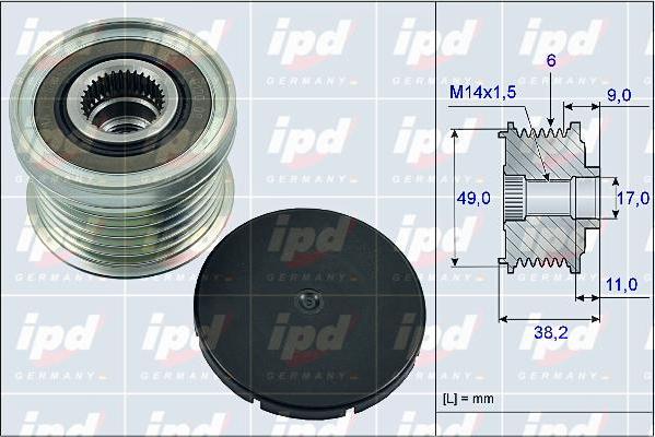 IPD 15-4004 - Kasnak, alternator, sərbəst dönərli mufta furqanavto.az