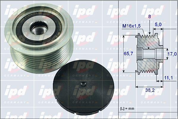 IPD 15-4080 - Kasnak, alternator, sərbəst dönərli mufta furqanavto.az