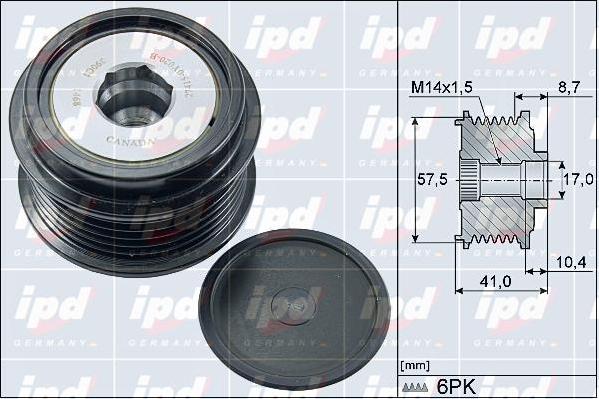 IPD 15-4159 - Kasnak, alternator, sərbəst dönərli mufta www.furqanavto.az