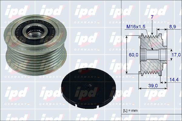 IPD 15-3967 - Kasnak, alternator, sərbəst dönərli mufta furqanavto.az