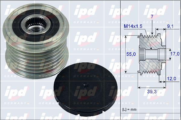 IPD 15-3910 - Kasnak, alternator, sərbəst dönərli mufta furqanavto.az