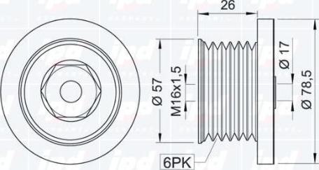 IPD 15-3313 - Kasnak, alternator, sərbəst dönərli mufta furqanavto.az