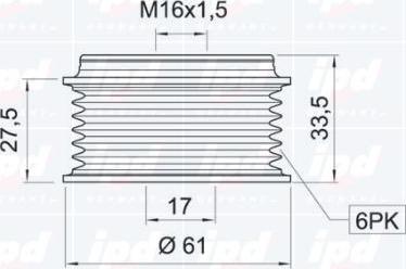 IPD 12-0003 - Kasnak, alternator, sərbəst dönərli mufta furqanavto.az