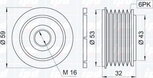 IPD 12-0864 - Kasnak, alternator, sərbəst dönərli mufta furqanavto.az