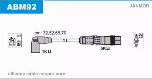 Janmor ABM92 - Alovlanma kabeli dəsti furqanavto.az