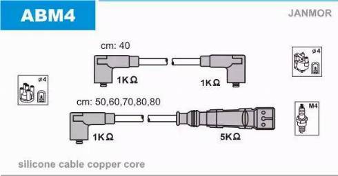 Janmor ABM4 - Alovlanma kabeli dəsti furqanavto.az