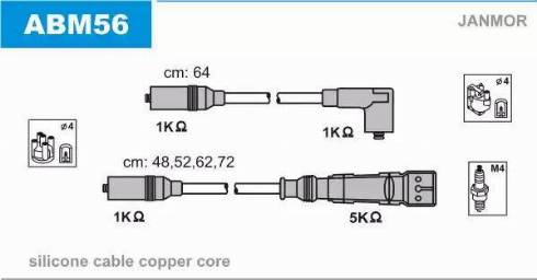 Janmor ABM56 - Alovlanma kabeli dəsti furqanavto.az