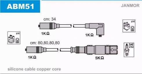 Janmor ABM51 - Alovlanma kabeli dəsti furqanavto.az